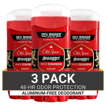 Old Spice Aluminum Free Deodorant for Men 24/7 Odor Protection 24/7 Lasting Freshness Red Collection Swagger with Cedarwood Scent 3.8 oz (Pack of