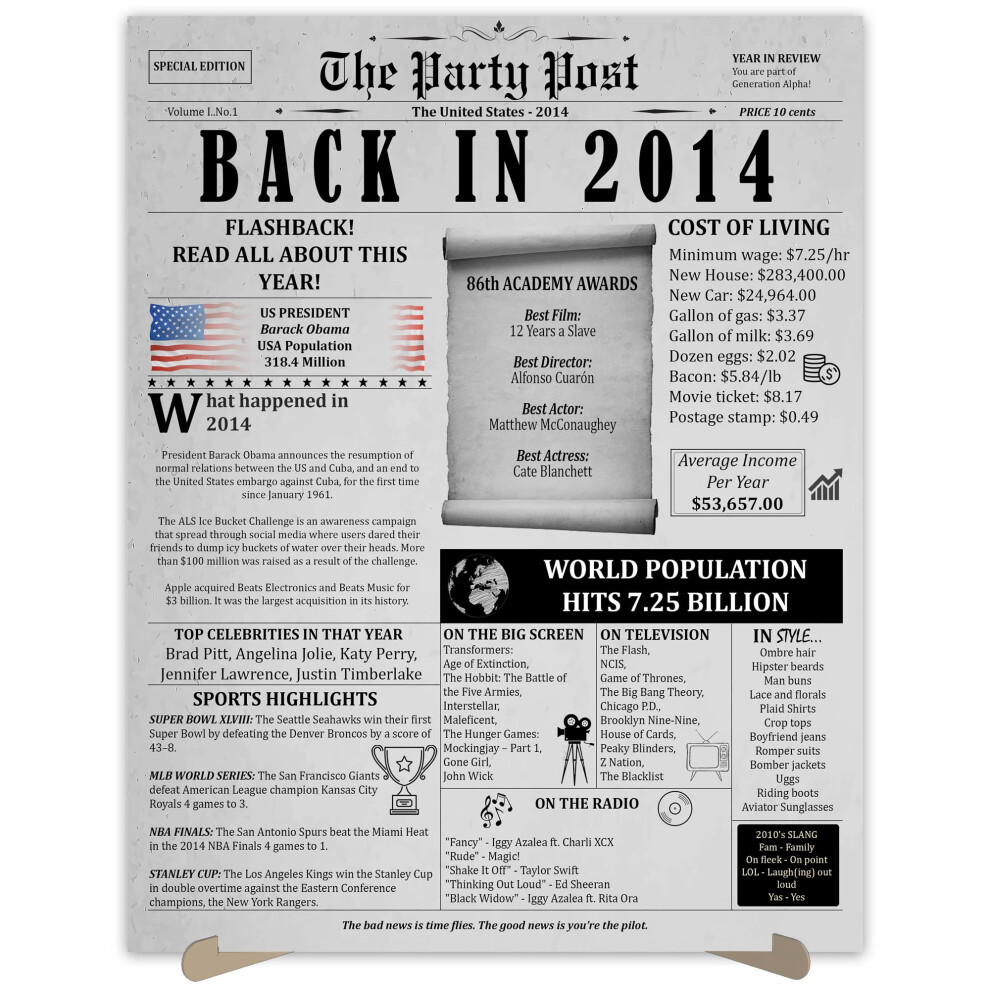 Poster Con Decorazioni Per La Festa Del 10 Compleanno - Biglietto Di Auguri Per Il 10 Anniversario Per Donne E Uomini. Articoli Per La Casa Per-image