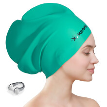 Extra grote badmuts voor vlechten en dreadlocks Afro haar Lang haar Waterdichte siliconen hoes Oorbad Zwembad Douche Badmuts voor Dames Heren Jeugd V