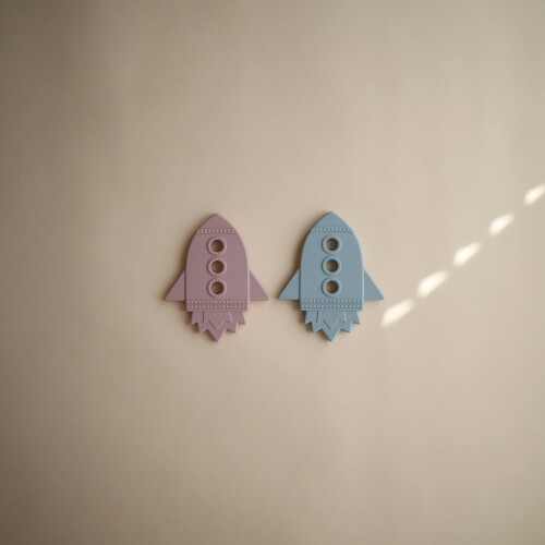 mushie Silicone Baby Teether Toy | Rocket (Cloud) 1