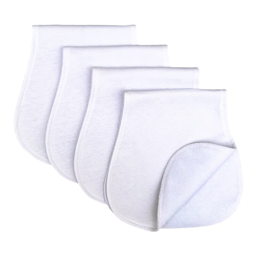 Lot de 4 bavoirs Arnzion pour b  b  , courb  s, absorbants et doux, de grande valeur (blanc)