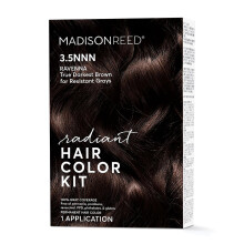 Madison Reed Radiant Hair Color Kit, dunkelstes Braun fr 100 % Grauabdeckung von resistentem grauem Haar, ammoniakfrei, 3,5NNN Ravenna Brown, perman