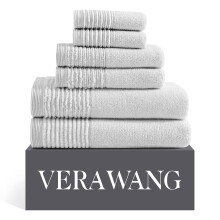 Vera Wang - Badeh?ndkl?der S?t luksusbomuldets badev?relsesindretning Meget absorberende og medium v?gt (skulptureret plovgr? 6 stykke)
