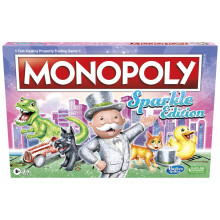 Hasbro Gaming Monopoly Sparkle Edition Board Game Family Games with Glittery Tokens Pearlescent Dice Sparkly Look (Amazon Exclusive)