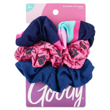 Goody Kids Nostalgia Scrunchies - 3 stuks roze geassorteerd - Pijnvrije haaraccessoires voor heren Dames Jongens en meisjes om gemakkelijk te stylen