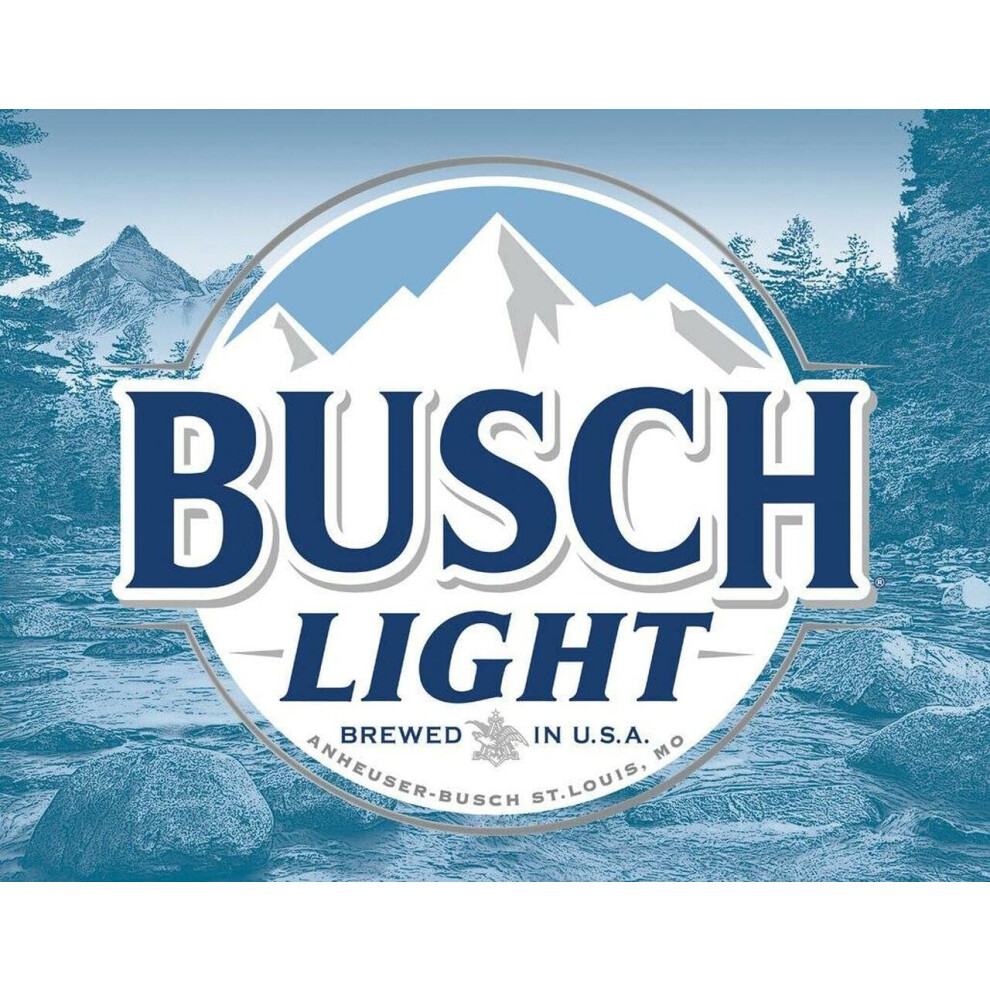 Plaque en m   tal avec logo Busch Light de Desperate Enterprises - D   coration murale vintage en m   tal - Fabriqu   e aux    tats-Unis