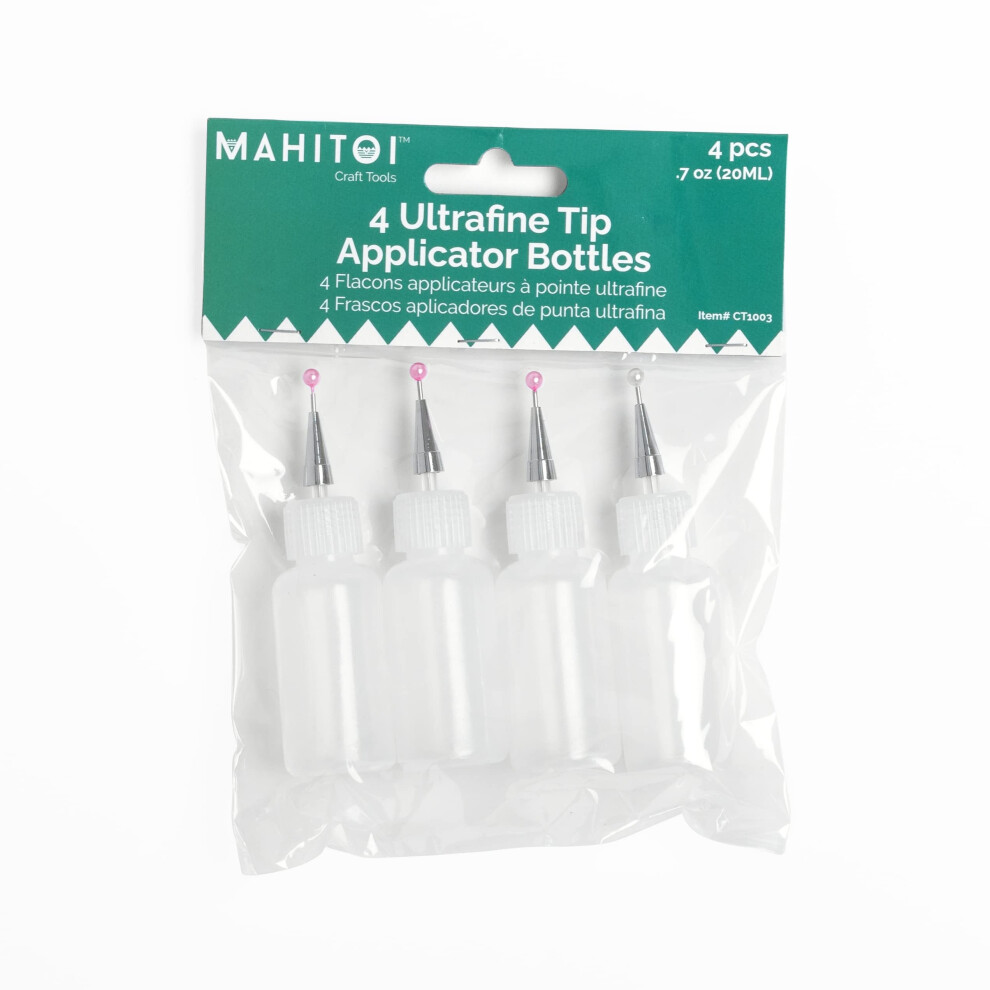 Mahitoi 4 Flacons Applicateurs Pointe Ultra Fine 20 Ml Transparents Pour Le Stockage Et L'application De Fournitures Et De M Dias D'artisanat C-image