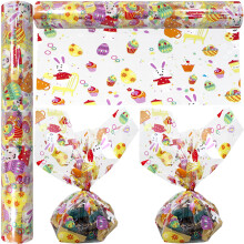 Anapoliz Easter Eggs Cellophane Wrap Roll | 100 ft. Lang x 16 tommer. Bred | 2,3 mil tyk krystalklar design | P?skebunny cello indpakningspapir b