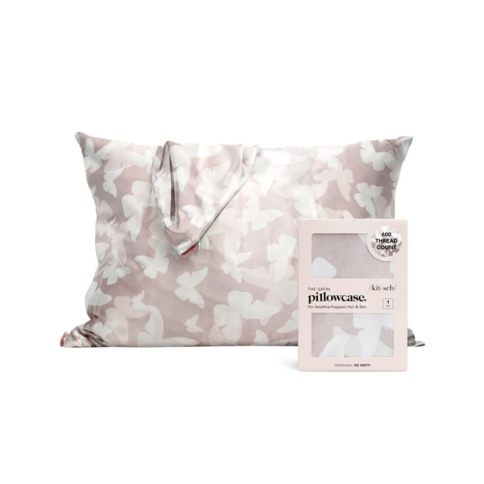 Federa In Raso Kitsch Con Cerniera Per Capelli E Pelle, Pi Morbida Delle Federe In Seta, Copricuscini Lisci Queen, Lavabili In Lavatrice, Antipi-image