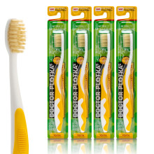 Mundskkere Dr Plotkas Ekstra bl?de b?rn Tandb?rster Manual Flosser Tandb?rster | Ultra Clean Nano -tandb?rster | 4 Pack - Gul b?rns tandb?rster