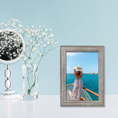 Lawrence Frames Classic Bead Picture Frame  4x6  Silver 2
