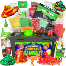 Kit di cancelleria originale per slime di dinosauro per ragazzi - Piccolo stile dinosauro originale multicolore - Kit fai da te con formula che s