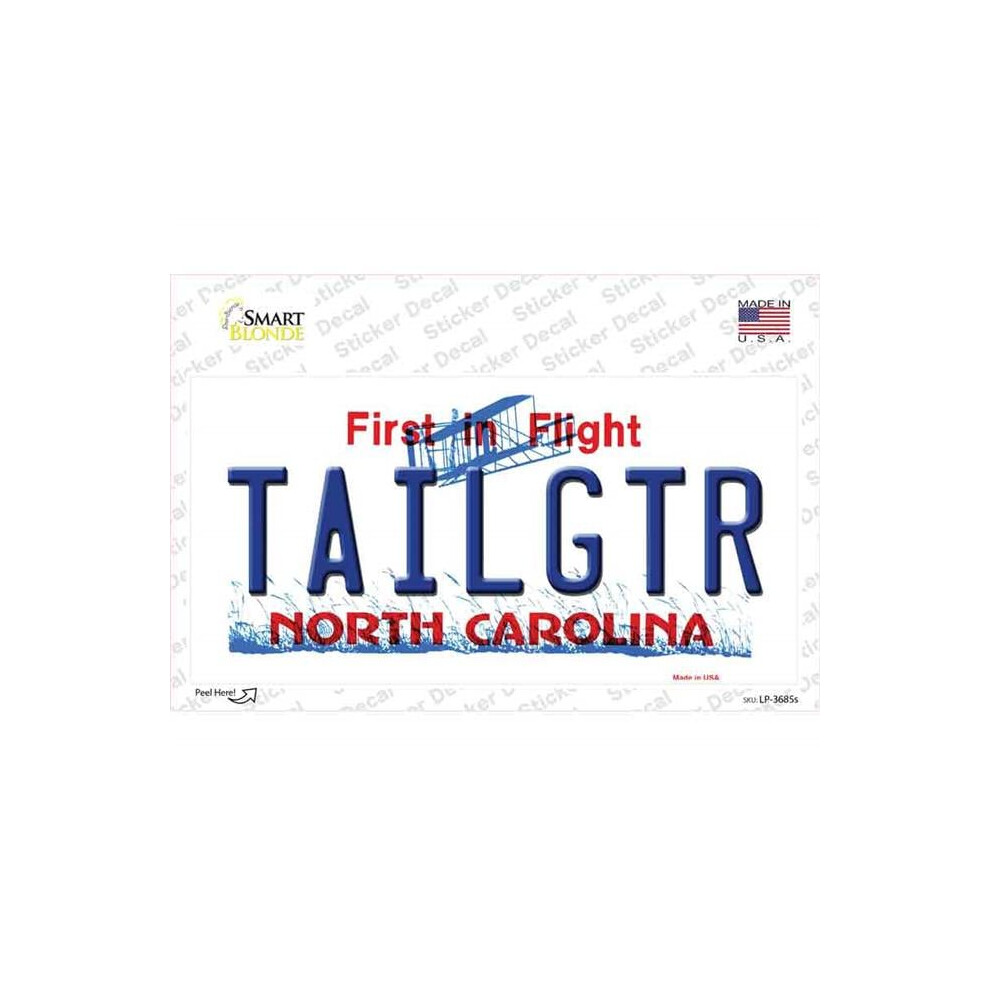 Smart Blonde Lp-3685S-M Tailgtr North Carolina Novelty Sticker Decal - Medium 792636321641