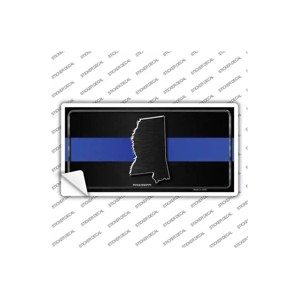 Smart Blonde Lp-8906S-L Mississippi Thin Line Novelty Sticker Decal - Large Blue 792636324307