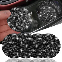 4 Stck Bling-Auto-Untersetzer, universelles Bling-Auto-Innenzubehr fr Frauen, 2,75 Zoll, Silikon, rutschfest, stofest, modisch, Fahrzeug-Automobi
