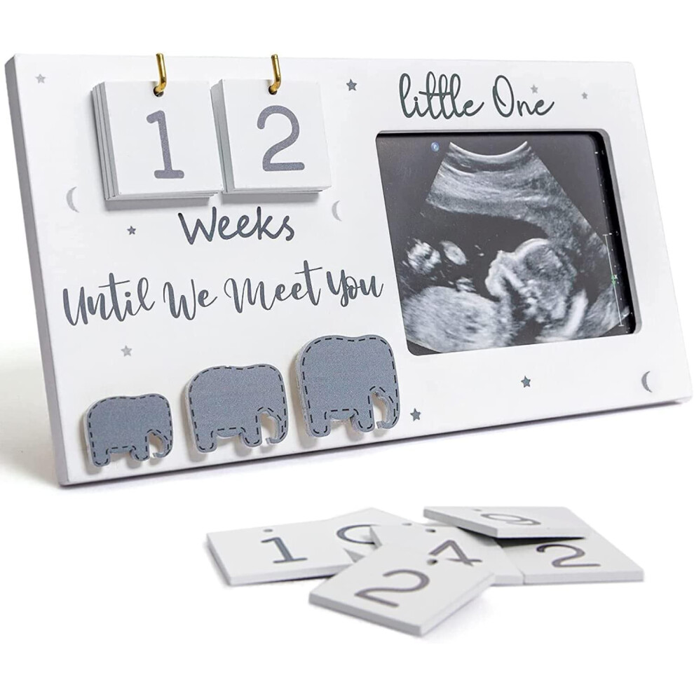 Sonogram Picture Frame Ultrasound Photo Frame With Baby Countdown Weeks Baby Announcement Elephant Nursery Decor For Birth Information Expecting P Surpriseme