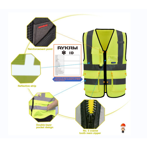 A-SAFETY 5 Pack xs High Visibility Construction Vests(X-Small) 2
