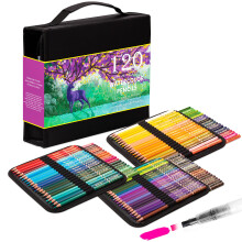KALOUR Premium aquarelpotloden set van 120 kleuren met waterborstelpen Draagbare nylon etui Genummerd en lichtechtheid Wateroplosbare kleurpotloden v