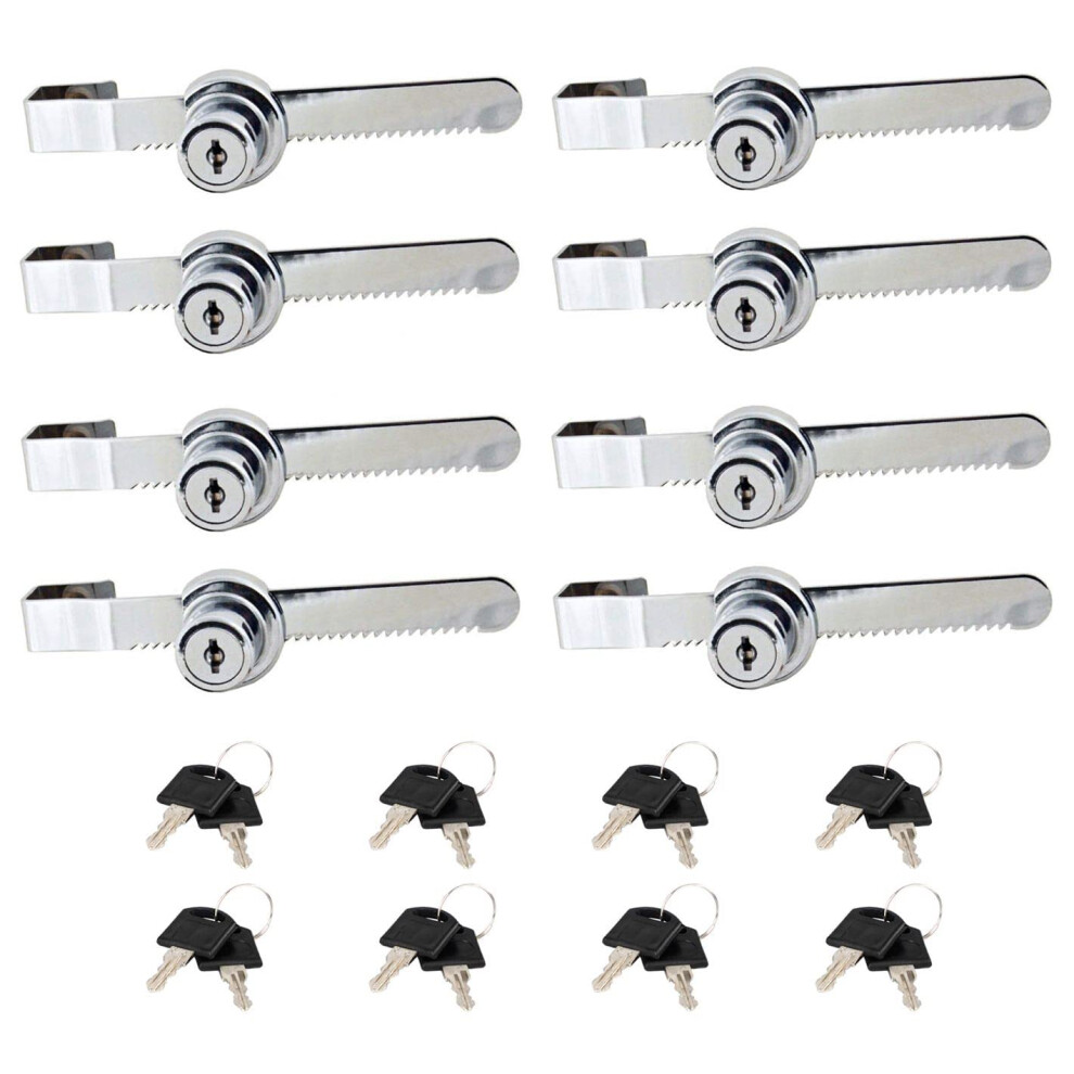 Sissinda Sliding Glass Door Ratchet Lock Display Case Lock With Chrome Finish Security Keyed Alike Showcase Display (8 Pc) 722943916124