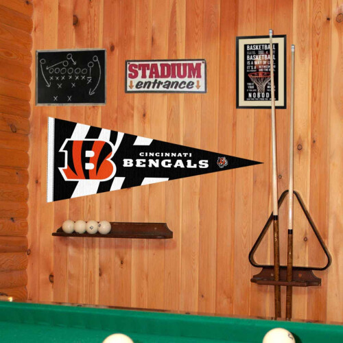 Bandeira da flmula com listras brancas do Cincinnati Bengals 1