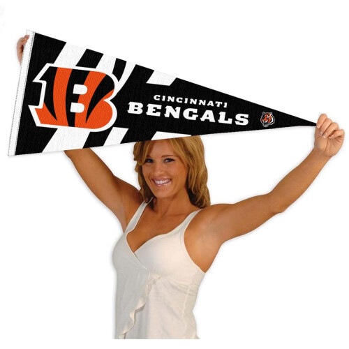 Bandeira da flmula com listras brancas do Cincinnati Bengals 2