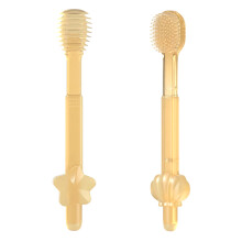 SHARE&CARE Baby Toothbrush and Baby Tongue Cleaner for Toddler Oral Care Soft Silicone Toothbrush