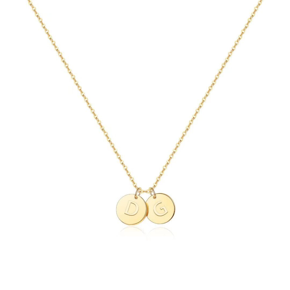 Colliers initiaux EXEINCITE pour femmes plaqu   s or 14 carats d   licats avec pendentif en forme de disque D et initiale G, bijoux cadeaux pour femm