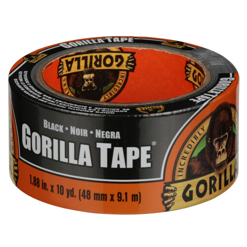 Gorilla Gorilla Tape, 3" Core, 1.88" x 10 yds, Μαύρο 1