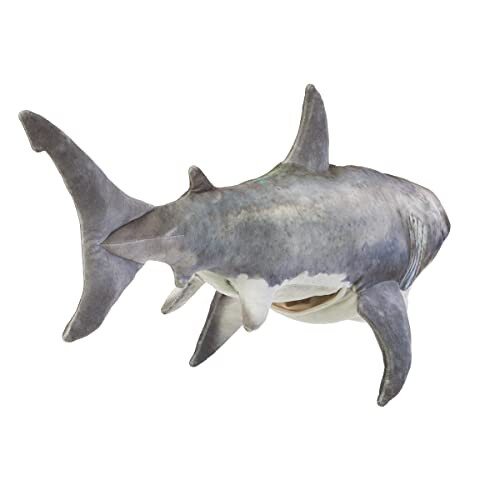 Folkmanis Grote Witte Haai Handpop Grijs 2