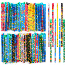 Kolewo4ever 200 stuks videogamepotloden assortiment cilinderhouten potloden met verschillende spelpatroonpictogrammen voor feestartikelen verjaardags