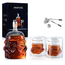 Sada karafy na whisky Transparentn kreativn se 2 sklenickami Drky pro mue Karafa na lhev na whisky se 4 kamnky na whisky a Tong Karafa na whisk