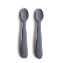 mushie Silicone Baby Feeding Spoons | 2 Pack (Tradewinds)
