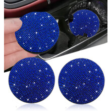 NBTEPEM 2 stks Bling Auto Bekerhouder Coaster 2.75 inch Anti-Slip Schokbestendig Universele Mode Auto Onderzetters Insert Bling Kristal Strass Auto-i