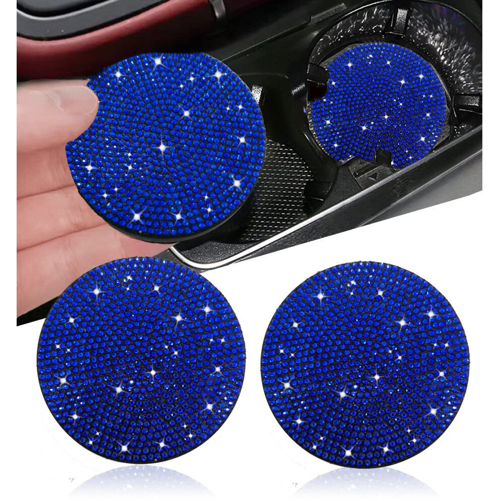 Nbtepem 2Pcs Bling Car Cup Holder Coaster 2.75 Inch Anti-Slip Shockproof Universal Fashion Car Coasters Insert Bling Crystal Rhinestone Automotive In 768484560617