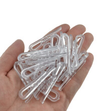 HAHIYO 2 inch/50 mm 120 stuks doorzichtige plastic U-vorm krokodillenklemmen wasknijpers kledingstuk overhemd opvouwbare clips met tanden voor naaika