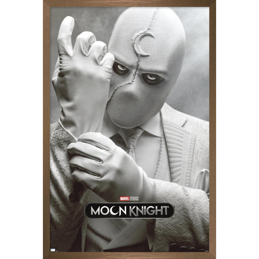 Affiche Murale Marvel Moon Knight - Mr. Knight, Une Feuille, 37,7 X 57,1 Cm, Cadre En Bronze-image