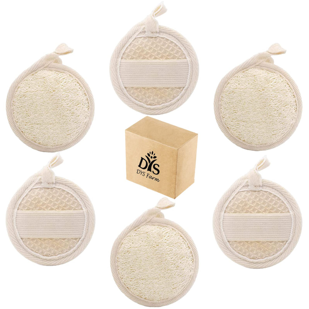Face Loofah Pads Exfoliating Scrubber  Natural Luffa Facial Cleanser Pad Sponges Exfoliator Scrub Brush 6 Pack for Body Back Dead Skin Cleansing Washi
