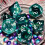 Galaxy ternings?t| M?rkegr?n Mix Cyan Crystal DND Ternings?t til br?tspil 2