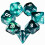 Galaxy ternings?t| M?rkegr?n Mix Cyan Crystal DND Ternings?t til br?tspil 1