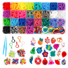 Inscraft 2600+ Loom Bands Set: Colorful Rubber Bands in 28 Colors with Container  100 Clips  152 Beads  20 Pendant  5 Backpack Hooks  1 Instruction  B