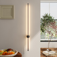 (100cm, Warm Light) Black 360°Rotatable LED Straight Wall Light