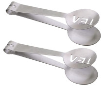 Punga de ceai squeezer 2pcs din o?el inoxidabil Spoon Spoon Teabag Tong Suport pentru strecuratori pentru a pierde frunze prinse zahar cub de ghe