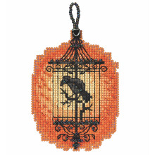Spooky Cage Beaded Geteld Cross Stitch Ornament Kit Mill Hill 2022 Herfstoogst MH182225