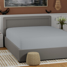 100% Cotton Twin Soft Gray Fitted Sheet Only College Dorm Room Essentials Mattress Fitted Sheet (39 W x 75 L) Lightweight Highly Breathable C