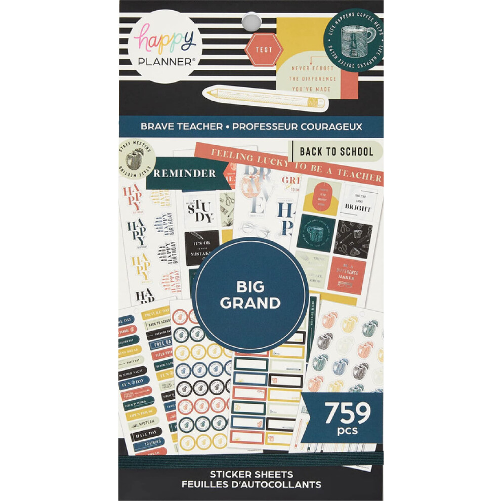 Pacchetto Di Adesivi Happy Planner Adesivi Per Planner Per Insegnanti Accessori Per Il Ritorno A Scuola Adesivi Per La Pianificazione Per Insegna-image