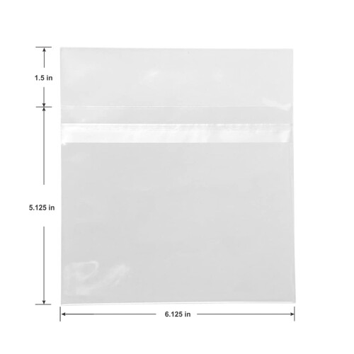 Progo CD Θήκες Σακουλών, 6 1/8 x 5 1/8 Inches Διαφανείς Αυτοκόλλητες, 100 κομμάτια 1
