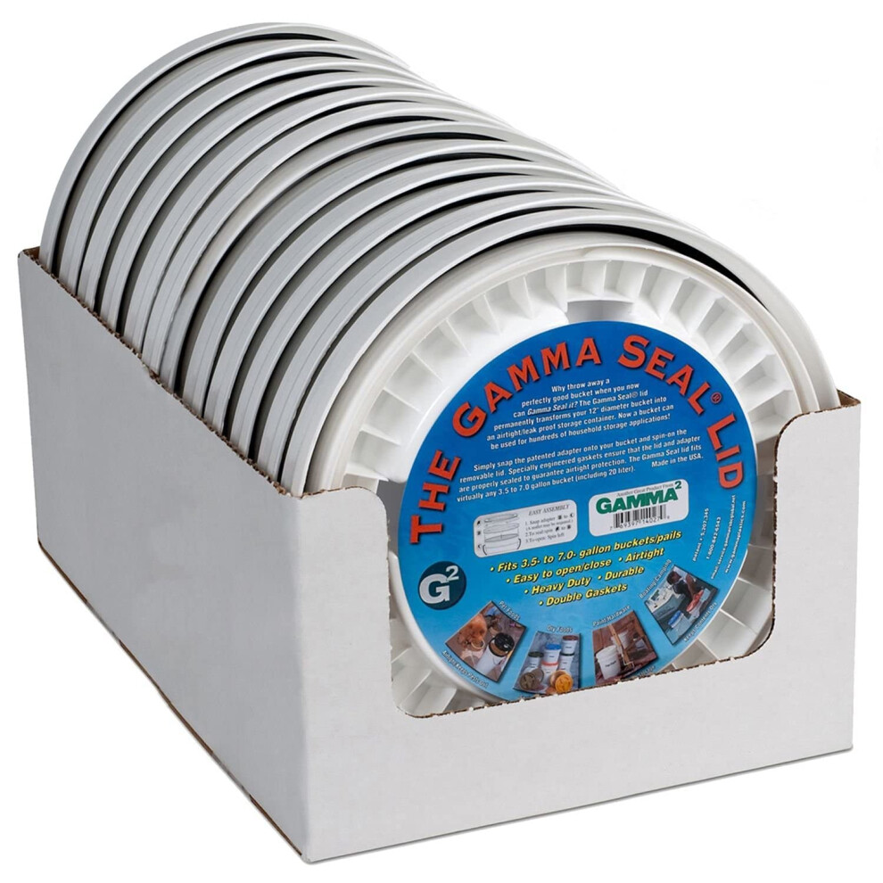 Hudson Exchange (12-Pack Wit) Gamma Seal Deksel - Luchtdichte Deksels Voor Voedselcontainers - Geschikt Voor Emmers Van 3,5, 5, 6 En 7 Gallon-image