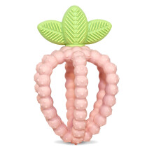 RaZbaby Silicone Infant & Baby Teething Toy Textured BerryBumps Soothe Babies Sore Gums RaZberry Bites Relief Teether Back & Front Teeth BPA
