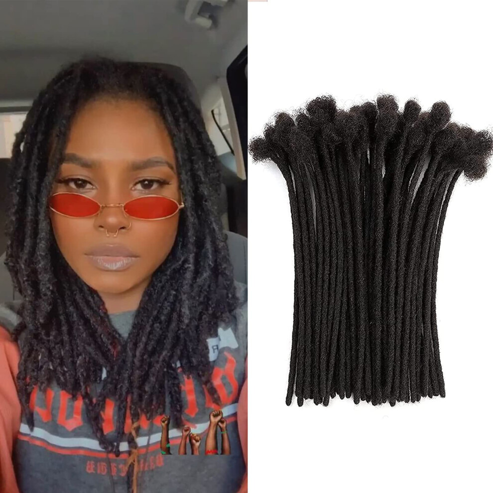 Vlliyava Unisex Not,Specified 12Inch 30 Strands Loc Extensions Huamn Hair 0.4Cm Width For Women/Men Can Be Dyed Bleached Curled Full Handmade Permanent Dreadlock Extensions Huamn H