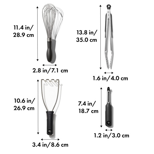 OXO Σετ Κουζίνας OXO Good Grips Απαραίτητο 4 Τεμαχίων από Ανοξείδωτο Ατσάλι 1